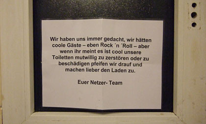 "Wir dachten, wir hätten coole Gäste" Im Netzer hört der Spaß auf (Foto: muenchenblogger)
