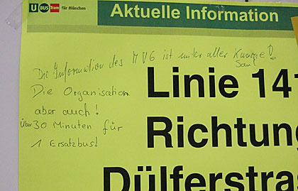 Analoges Beschwerdemanagement Und überhaupt, bin ich der Meinung... (Foto: mb)