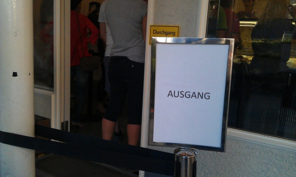 Die Eis-Schlange (Handyfoto: MünchenBlogger)