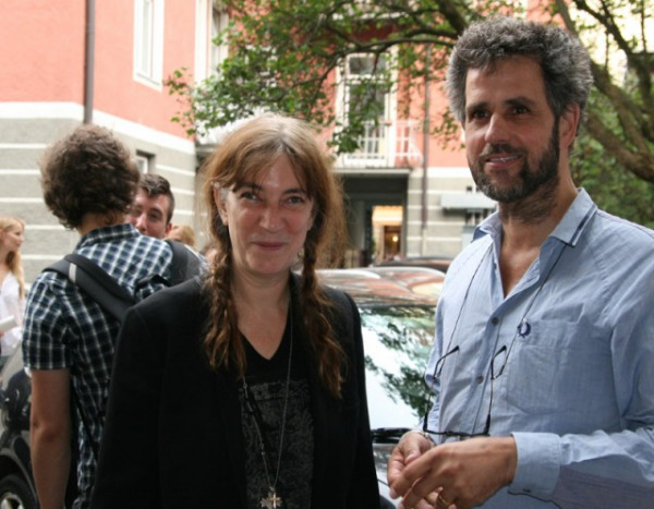Patti Smith & Christoph Schlingensief Patti Smith und Christoph Schlingensief bei der Eröffnung ihrer Ausstellung in der Galerie Sonja Junkers (Foto: Stefan Strasser)