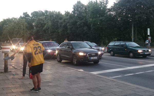 Vidal in München angekommen (Handyfoto: MünchenBlogger)