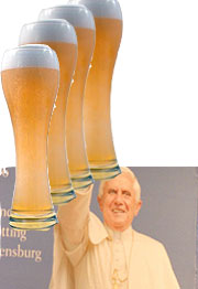 Foto Papst Benedikt XVI und Bier