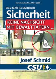 "...damit Sie nicht der Nächste sind" CSU-Plakat