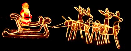 Foto Weihnachtsmann mit Rentieren