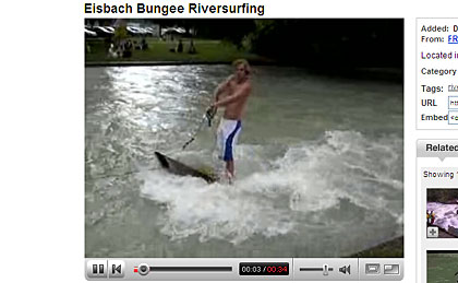 Foto Bungee-Boarden am Eisbach