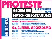 Plakat Demonstration gegen Sicherheitskonferenz 2006 in Muenchen